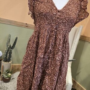 Madewell Rust Floral Mini Dress